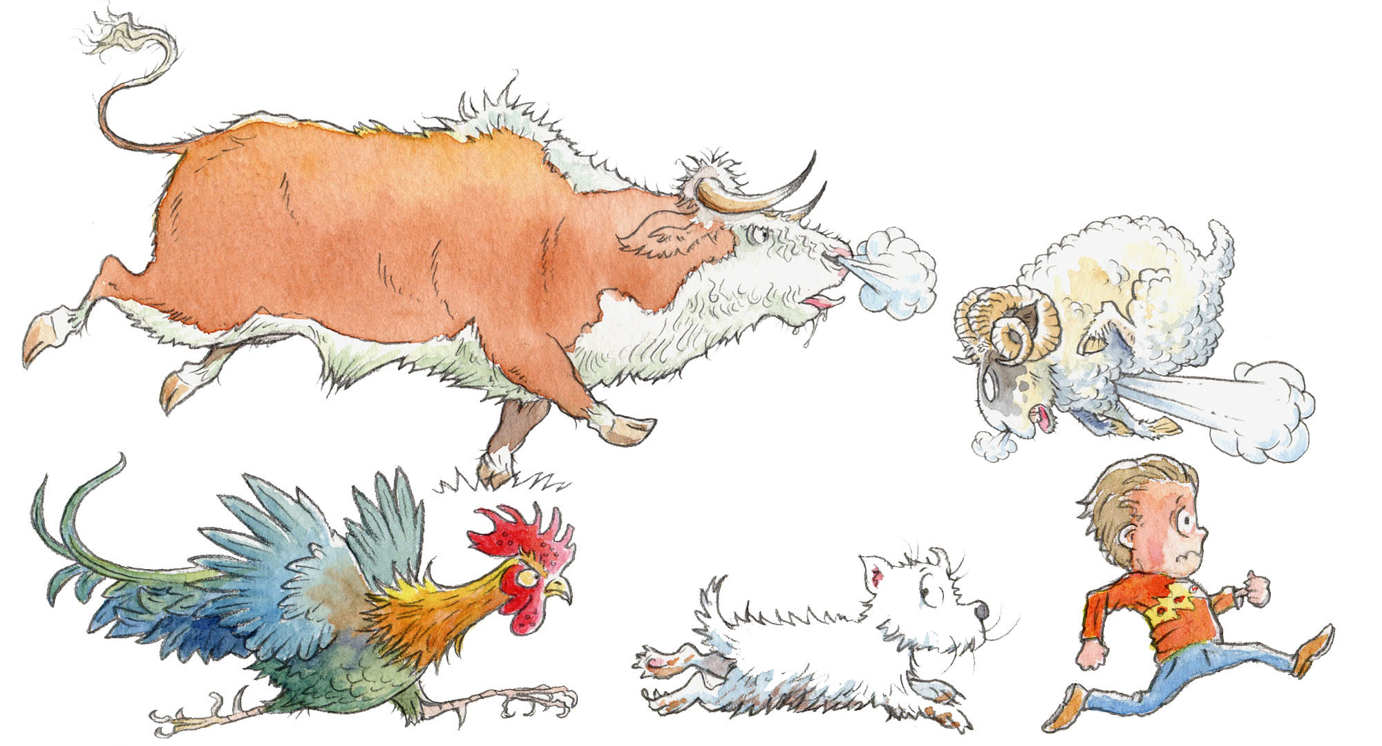 farm animal caricatures