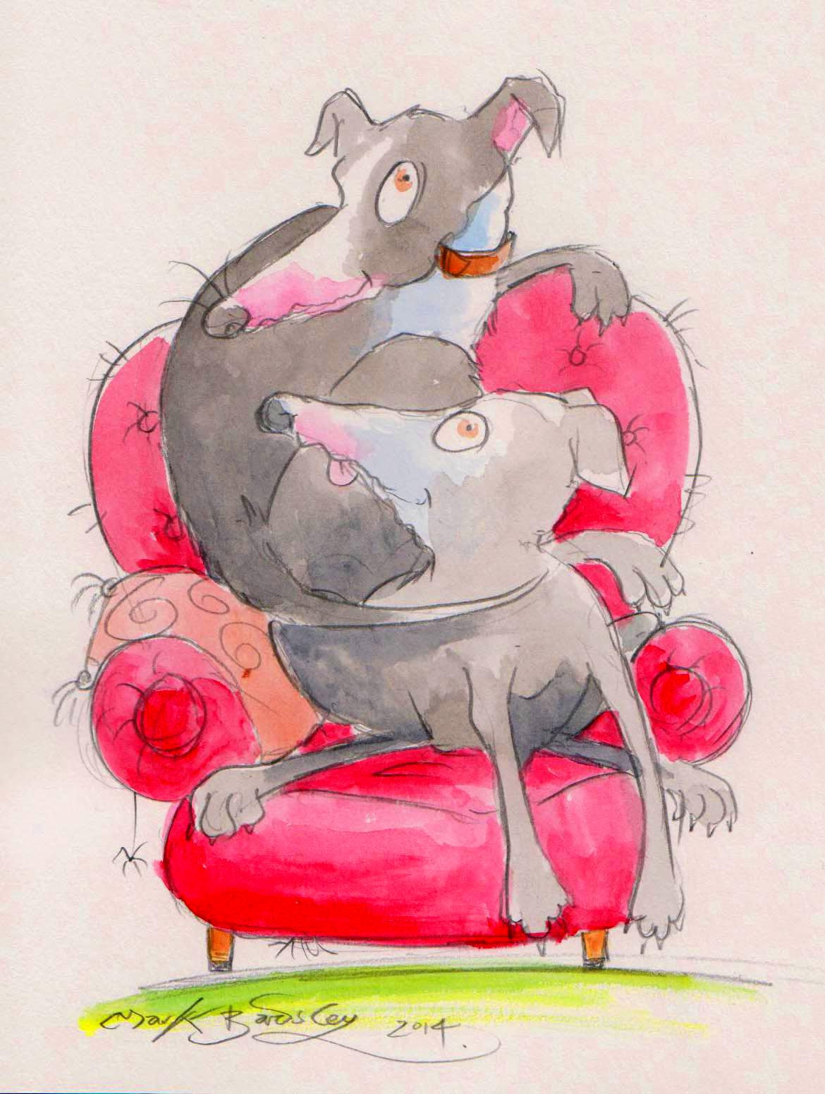 grey hound cartoon