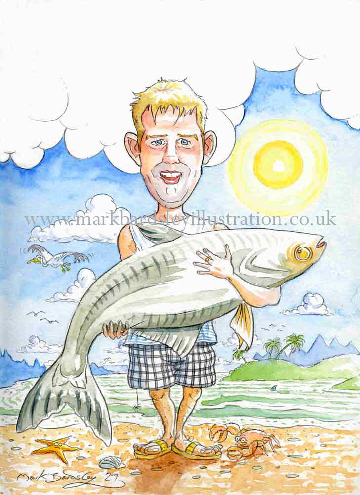 holiday man with fish